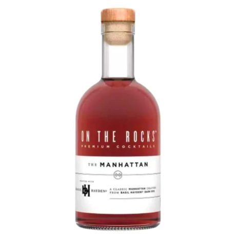ON THE ROCKS THE MANHATTAN BASIL HAYDEN RYE WHISKEY PREMIUM COCKTAILS 375ML
