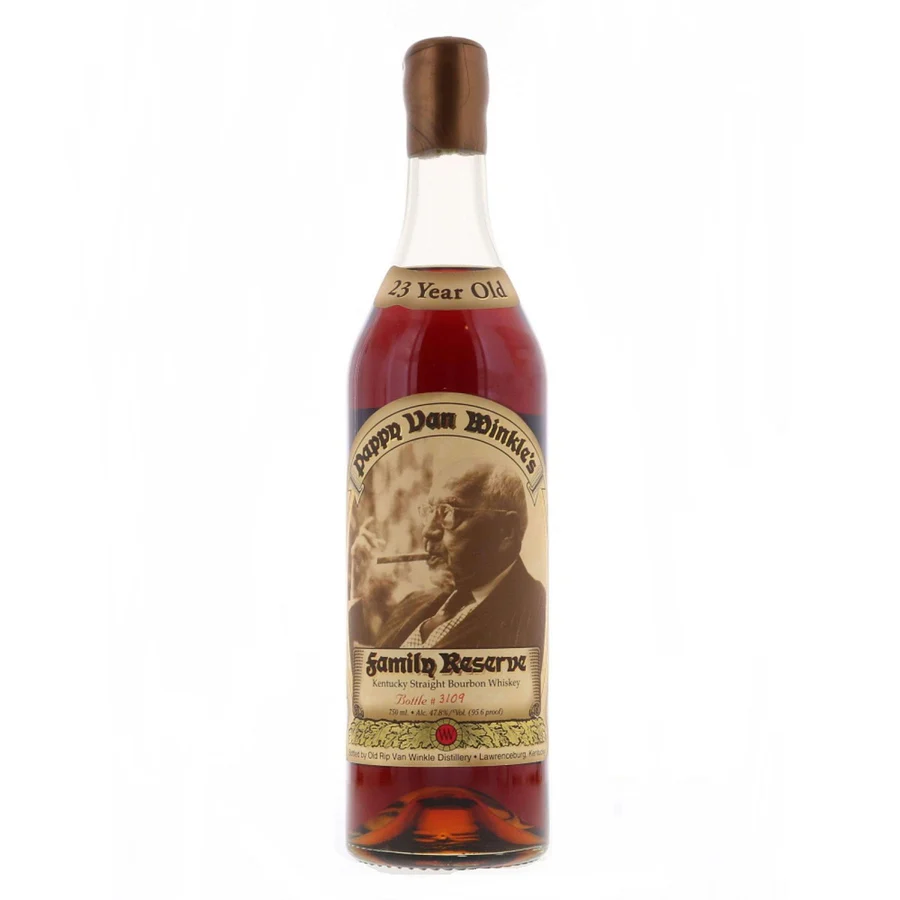 Pappy Van Winkle Family Reserve 23 Year Old Bourbon 1998 Gold Wax Green Glass Lawrenceburg
