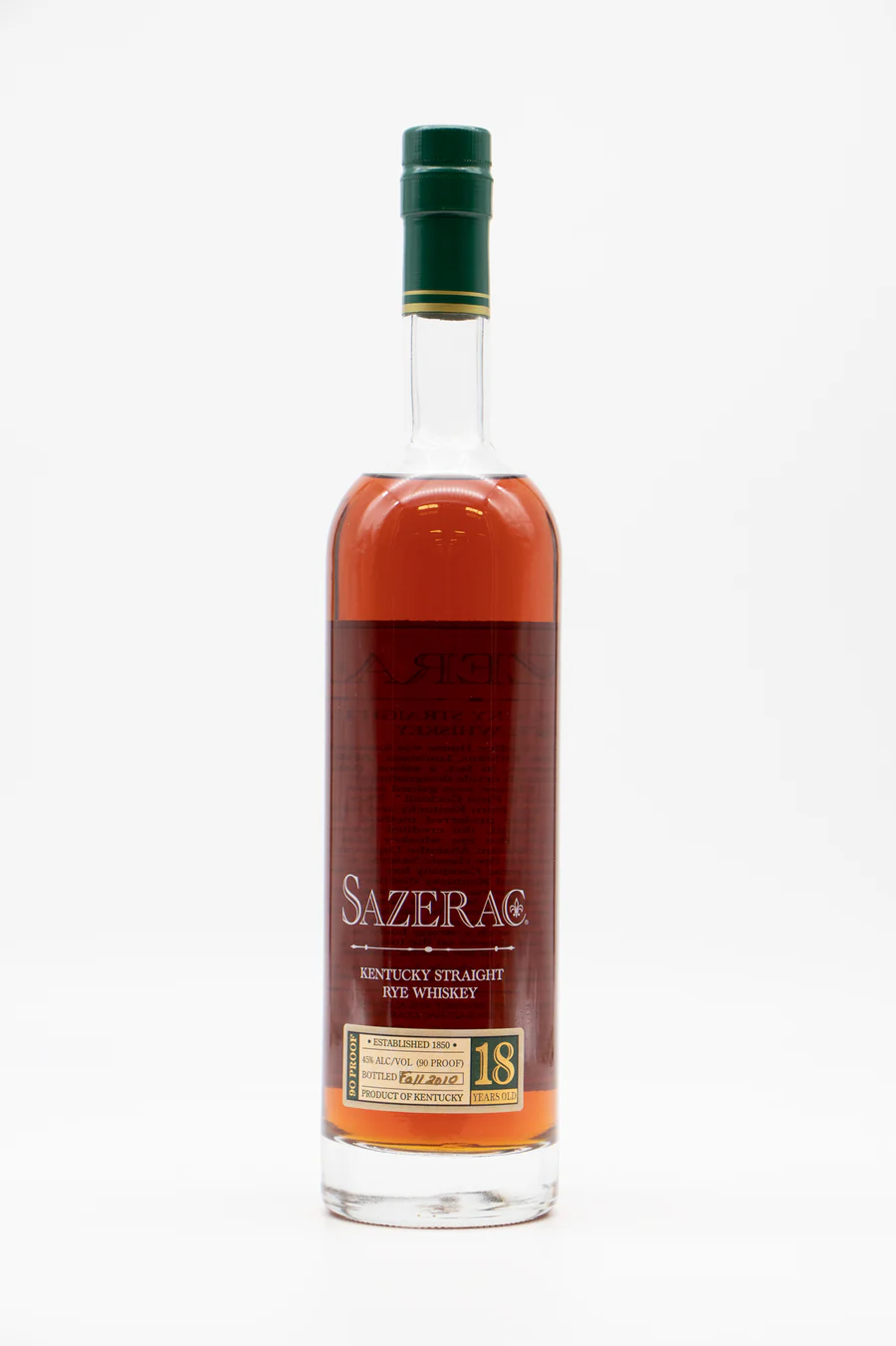 Sazerac 18 Year Old Rye Whiskey 2010 Sazerac 18 Year Old Rye Whiskey 2010